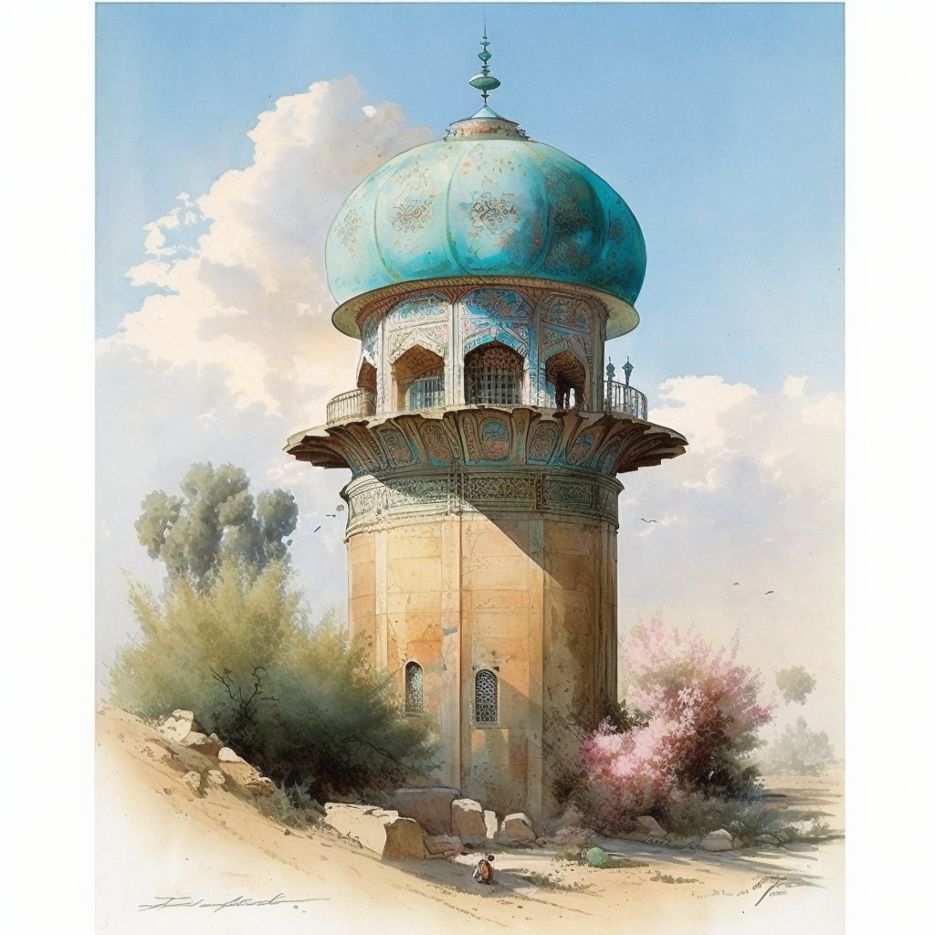 Ancient Persian Minaret Otto Pilny Style